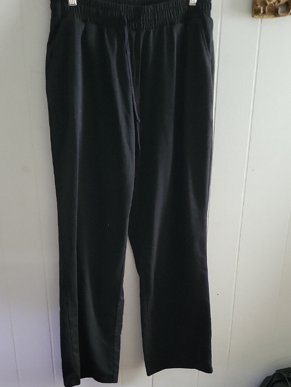 Wide Leg Black Drawstring Pants for Women